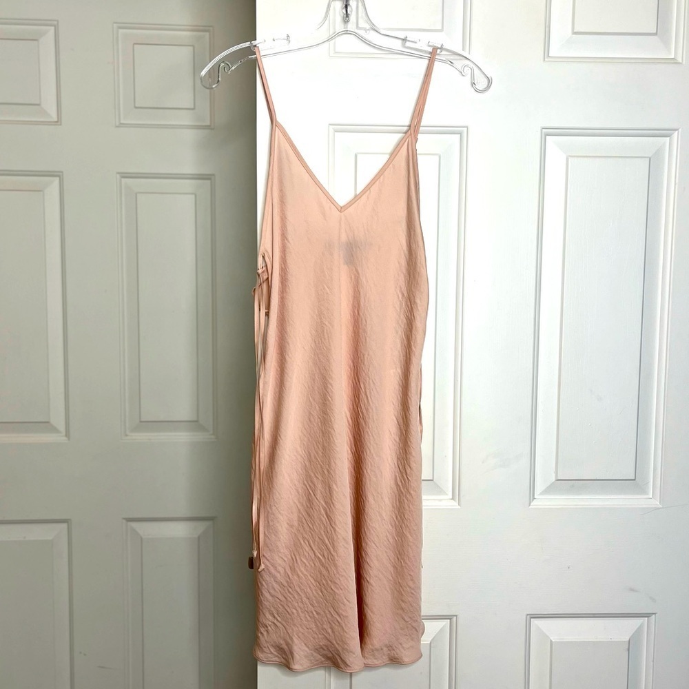 NWT Midnight Bakery Satin Bias Cut Chemise Slip Dress S Rose - Picture 2 of 12
